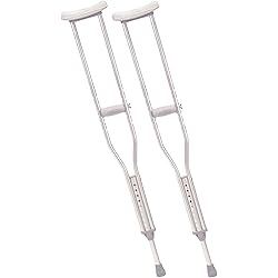 Drive Medical Adult Crutches For Walking With Underarm Pad & Handgrip, 53" - 61" Underarm Height, Grey