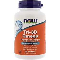 Now Foods, 3 Pack Tri-3D Omega, 330 EPA220 DHA, 90 Softgels