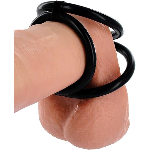 Trinity Vibes Easy Release Tri Cock and Ball Ring, Black VF888