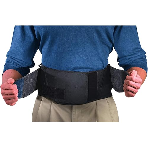 Mueller 255 Lumbar Support Back Brace with Removable Pad, Black, RegularPackage May Vary