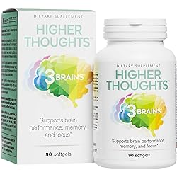 3 Brains by Natural Factors, Higher Thoughts, Support for Cognitive Health and Brain Function, Daily Dietary Supplement, 90 Softgels 45 Servings