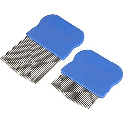 Ezy Dose Kids Lice and Eggs Comb | Hair Care for Baby, Toddler, Adult | Stainless Steel Pin Teeth | Pack of 2 ShortLong