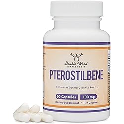 Pterostilbene 100mg Capsules Third Party Tested Manufactured in The USA, 60 Capsules, Superior to Resveratrol Antioxidant, Anti Aging Support Supplement by Double Wood Supplements