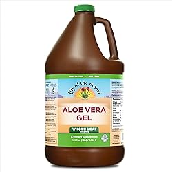 Lily of the Desert Aloe Vera Gel Whole Leaf Filtered, Vegan Dietary Supplement Drink, Certified Organically Grown, Immune Support Beverage, Digestive Aid for Gut Health, No Water Added, 1 Gallon