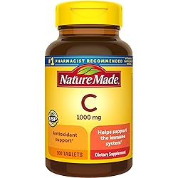 Nature Made Vitamin C 1000 mg, 100 Tablets, Helps Support the Immune System