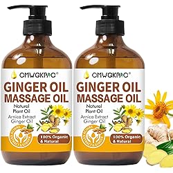 2 Pack Belly Drainage Ginger Oil,Ginger Oil,Ginger Massage Oil, Natural Arnica Ginger Oil Lymphatic Drainage Massage, Warming Tired Sore Muscle Massage Oil for Massage Therapy, Grapeseed Oil,Aroma Oil