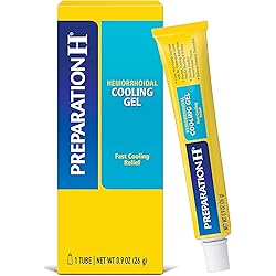 Preparation H Hemorrhoid Symptom Treatment Cooling Gel Fast Discomfort Relief with Vitamin E and Aloe Tube, unflavored, 0.9 Ounce