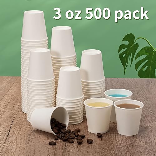 3 oz 500 pack] Disposable Paper Bathroom Cups, Small Mouthwash Cups, Bath Paper Cups Ideal for Bathroom, Mouthwash 3oz 500count 500