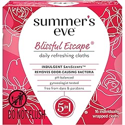 Summer's Eve Cleansing Wipes, Blissful Escape, 16 Count