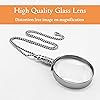 MAGDEPO 3X Necklace Magnifying Glass Stylish Silver Frame Reading Magnifier Pendant Accessories with Card Magnifiers for The Seniors and Elders