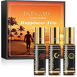 MAYJAM Happiness Trio Essential Oils Roll On Set, Pack 3 x 10ML Balance, Happiness, Sleep Easy Essential Oil Blend