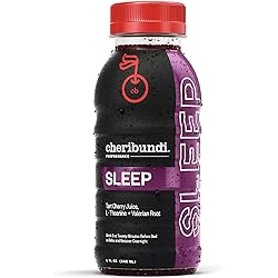 Cheribundi SLEEP Tart Cherry Juice - Tart Cherry Juice Formulated for Deeper Sleep - Pro Athlete Workout Recovery - Fight Inflammation and Support Muscle Recovery - Post Workout Recovery Drinks for Runners, Cyclists and Athletes - 8 oz, 12 Pack