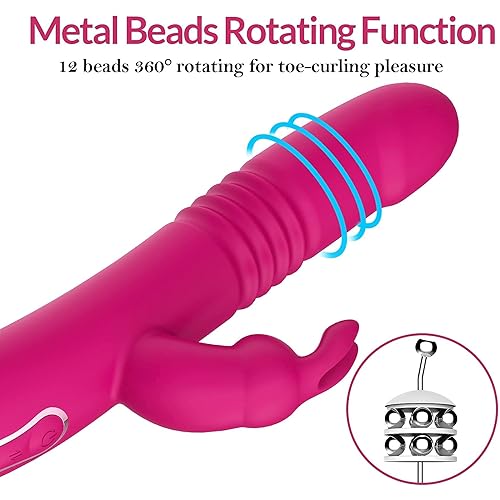 BOMBEX Thrusting Vibrator with Clitoral Vibrator with Trio of Fondling Nubs