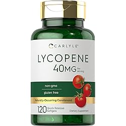 Lycopene | 40mg | 120 Softgels | Naturally-Occurring Carotenoid | Non-GMO & Gluten Free Supplement | by Carlyle