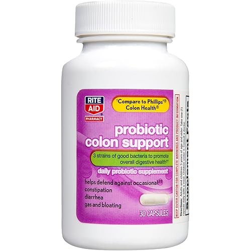 Rite Aid Probiotic Colon Support Capsules - 30 Count | Daily Probiotic Supplement | Restoring Good Bacteria | Colon Health | Colon Health Probiotic | Mens & Womens Probiotic | Probiotic Supplements