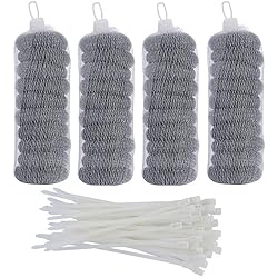 SUNHE 40 Pieces Lint Traps Washing Machine Lint Trap Snare Laundry Mesh Washer Hose Filter with 40 Pieces Cable Ties 40
