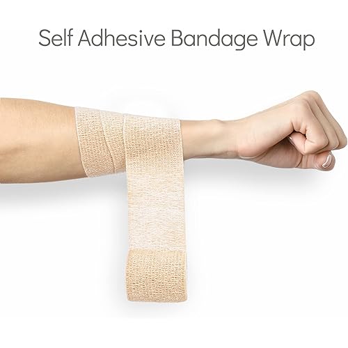 Metene Self Adhesive Bandage Wrap 12 Pack, Athletic Tape 2 Inches X 5 Yards, Sports Tape, Breathable, Waterproof, Elastic Bandage for Sports, Wrist and Ankle Wrap Tape, Non-Woven Bandage