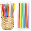 200 PCS Individually Packaged Colorful Jumbo Smoothie Straws, Large Wide Milkshake Disposable Plastic Drinking Straw 0.43" Diameter and 8.2" long 200