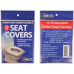 Disposable Paper Toilet Seat Covers - Flushable and Hygienic Biodegradable Travel Paper Potty Barrier for Urinating in Public Hotel,Stations,Restaurants,Plane,Mall,Office,Resealable |1 Pack 10 Count