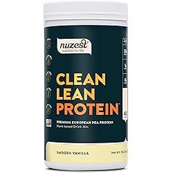 Smooth Vanilla Clean Lean Protein by Nuzest - Premium Vegan Protein Powder, Plant Based Protein Powder, Dairy Free, Gluten Free, GMO Free, Naturally Sweetened, 40 Servings, 2.2 lb