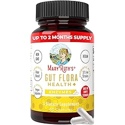 Gut Flora Health Enzymes by MaryRuth's | Up to 2 Month Supply | Prebiotic Probiotic Digestive Enzyme Blend for Healthy Gut Biome & Digestive Support | Immune Function & Gastrointestinal Health