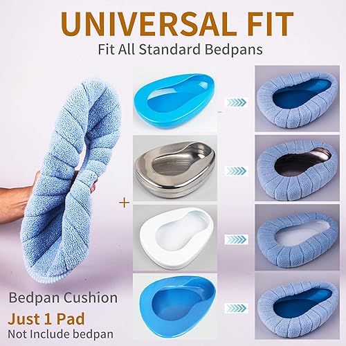 Bed Pan Cushion Bedpans Seat Covers Soft Suitable for All Kinds of Contoured Stainless Steel and Plastic Bedpan, Warm, Stretchable, Non-Irritating, 1.0 Count