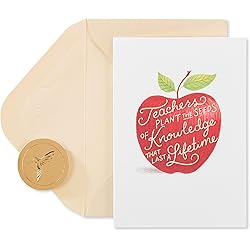 Papyrus Blank Cards with Envelopes, Apple for Teacher 14-Count
