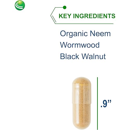 Nutra BioGenesis - ParaBiotic Plus - Organic Neem, Wormwood and Black Walnut for Intestinal Microbiome and Immune System Support - Gluten Free, Vegan, Non-GMO - 90 Capsules