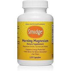 Smidge® Morning Magnesium Capsules, 120 ct. Pure Magnesium Supplement to Support a Natural Energy Boost