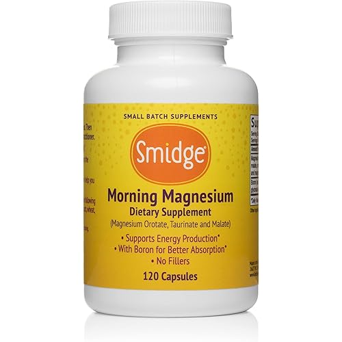 Smidge® Morning Magnesium Capsules, 120 ct. Pure Magnesium Supplement to Support a Natural Energy Boost