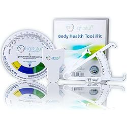 Skinfold Caliper, Body Tape Measure, BMI Calculator - Instructions and Body Fat Percentage Charts for Men and Women Included - Lightstuff Body Health Tool Kit