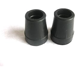 Harvy 58" Heavy Duty Black Rubber Replacement Cane Tip. 2 Pack
