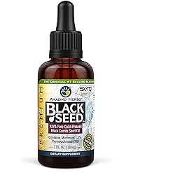 Amazing Herbs Premium Black Seed Oil - Cold Pressed Nigella Sativa Aids in Digestive Health, Immune Support, Brain Function, Joint Mobility, Gluten Free, Non GMO - 1 Fl Oz