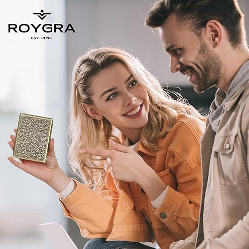roygra Cigarette Case for Regular, King and 100's Size - 20 Capacity, Retro Zinc Alloy Pocket Holder
