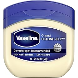 Vaseline Healing Jelly For Dry Skin and Eczema Relief Original 100% Pure Petroleum Jelly 1.75 oz