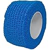 Self Adherent Cohesive Wrap [Pack of 5] Self Adhesive Not-Slip Adhering Sticking First Aid Elastic Compression Bandage Tape [1 Inches X 5 Yards] for Medical, Athletic Sport Support DARK BLUE 5PACK