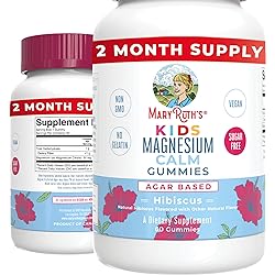 Kids Magnesium Citrate Gummies by MaryRuth's | 2 Month Supply | Sugar Free | Magnesium Supplement | Calm Magnesium Gummies for Kids 2 | Stress Relief, Bone, Nerve, Gut Health | Vegan | 60 Count