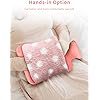 Hot Water Bottle,Otlonpe 2L Hands-in Hot Water Bag Heating Pad with Soft Plush Cover for Hot Compress,Hand Feet Warmer,Neck Shoulder Dysmenorrhea Pain Relief,Christmas Gifts for Women Girls KidsPink