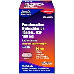 OHM Fexofenadine Antihistamine Indoor Outdoor Allergy Relief 150Tablets