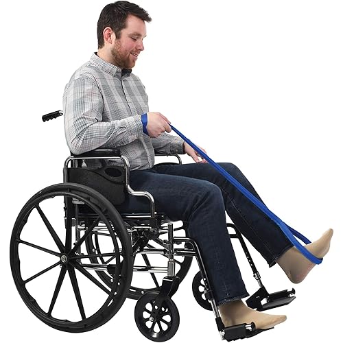 Sammons Preston - 84318 Rigid Leg Lifter, 41" Leg Strap with Webbed Loops for Hand and Foot, Easy to Use Leg Lift Assist & Riser for Getting in & Out of Beds, Cars, Wheelchairs