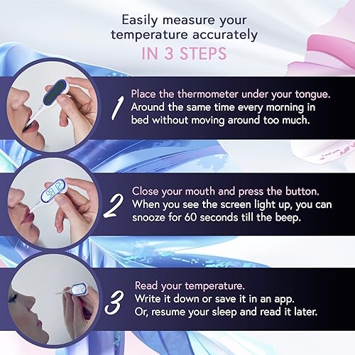 New 2023 iProven Basal Body Thermometer with Jumbo LCD & Backlight - BBT for Ovulation Tracking - 1100th Accurate Digital Electronic Fertility Monitor Temperature Tracker