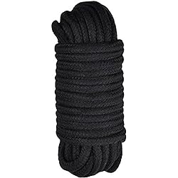 Namee 32 feet10m BDSM Bondage Soft Cotton Rope for Sex Restraints for Couples 8mm Soft Silk Rope Solid Braided Twisted Ropes Black