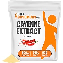 BulkSupplements.com Cayenne Extract Powder - Blood Circulation Supplements - Cayenne Pepper Supplements - Capsaicin Supplements - Herbal Supplements - Cayenne Pepper Extract 250 Grams - 8.8 oz