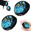 Labradorite Crystal 2 Pieces Natural Crystals Polished Labradorite Palm Stones Irregular Large Crystals Gemstones Natural Labradorite Stone with 2 Flannelette Bags for Anxiety Stress Relief Meditation