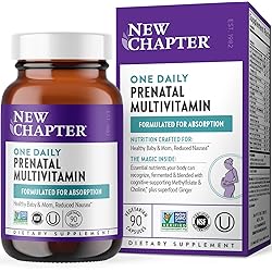 New Chapter Prenatal Vitamins Prenatal Multivitamin with Methylfolate Choline for Healthy Mom Baby, One Daily, 90 Count