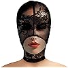 Master Series Lace Seduction Bondage Hood. BDSM Mask and Sexy Fetish Fantasy Costume for Women, Men & Adult Couples. Machine Washable, Polyester, Black, One Size Fits Most