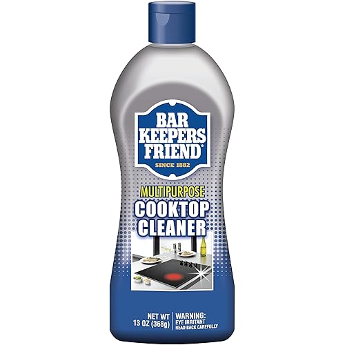 BAR KEEPERS FRIEND Multipurpose Cooktop Cleaner 13 oz - Liquid Stovetop Cleanser - Safe for Use on Glass Ceramic Cooking Surfaces, Copper, Brass, Chrome, and Stainless Steel and Porcelain Sinks']
