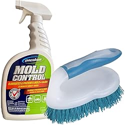 Concrobium Mold Control - Mold and Mildew Remover- Household 32 oz. Sprayer Cleaner for the Elimination and Prevention of Mold, Mildew, and Musty Odors- Effective Inhibitor on Hard and Fabric Surfaces- Bundled with Comfort Handled Scrub Brush