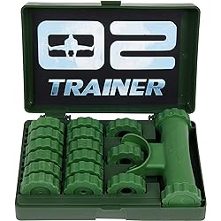 Bas Rutten O2 Trainer - Official Workout Device for Respiratory Training and Lung Muscle Fitness - Portable Breathing Mouthpiece for High Altitude and Power Training Green