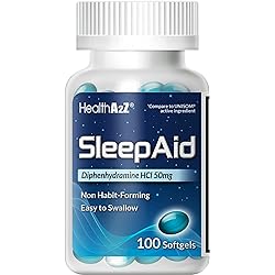 HealthA2Z Sleep Aid | Diphenhydramine HCl 50mg | 100 Softgels | Supports Deeper, Restful Sleeping, Non Habit-Forming